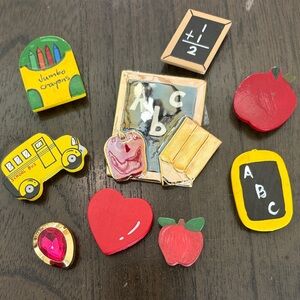 Charming School-Themed Wooden Magnet Set